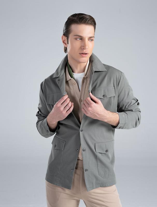 ژاکت مردانه هوکانی کد 1063913 سبز تیره