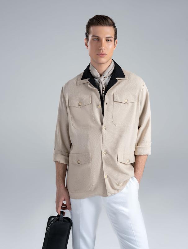 ژاکت مردانه هوکانی کد 1063827 کرم روشن