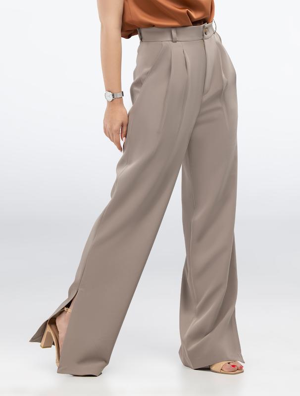 شلوار پارچه ای زنانه هوکانی کد 5021847 بژ