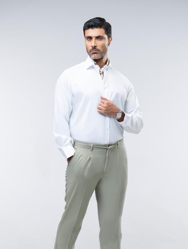 پیراهن مردانه هوکانی کد 1069302 سفید