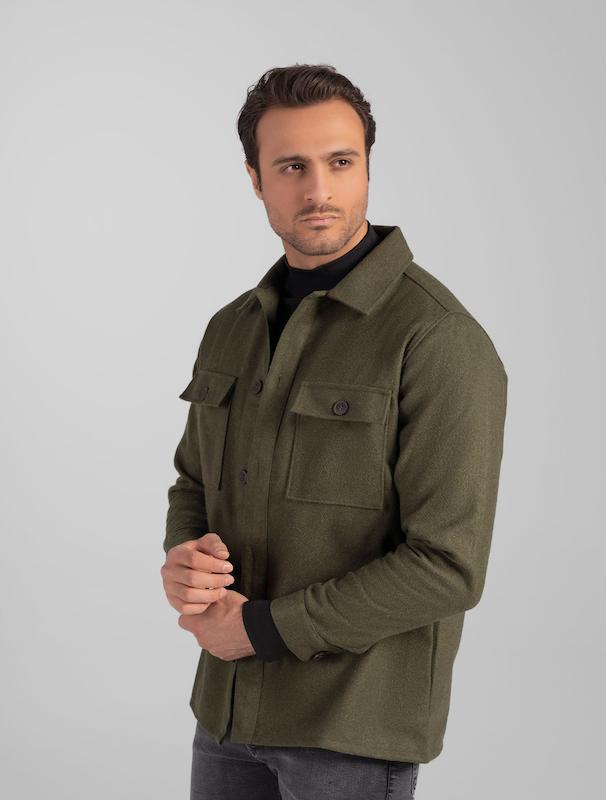 ژاکت مردانه هوکانی کد 1059613 سبز تیره