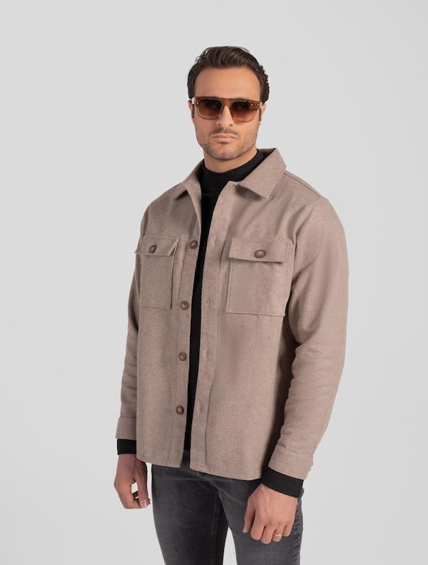 ژاکت مردانه هوکانی کد 1059628 کرم تیره