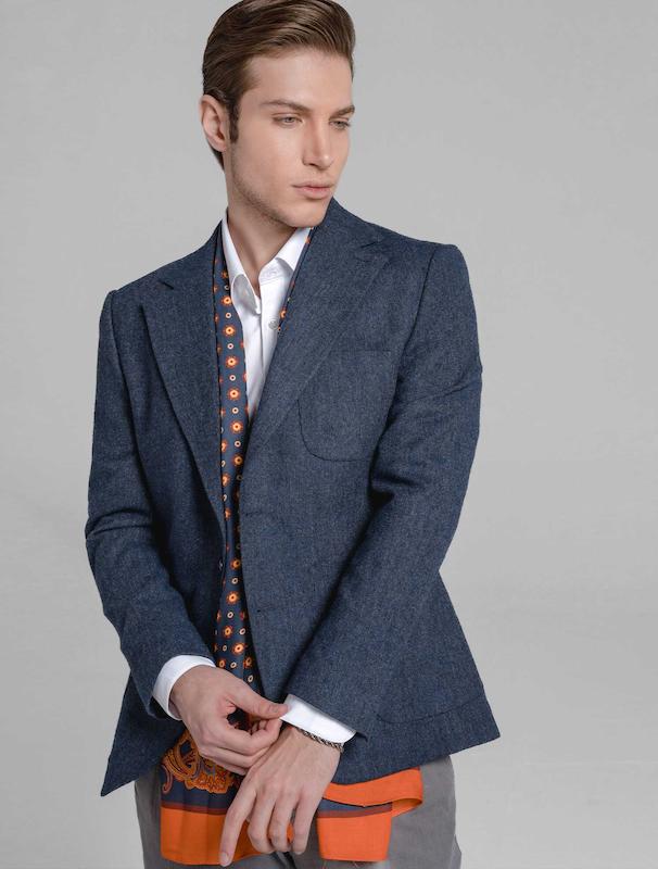 کت پشمی مردانه هوکانی کد 1058304 سرمه ای