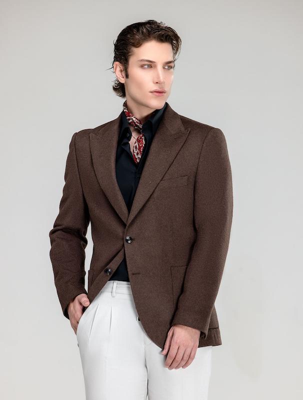 کت پشمی مردانه هوکانی کد 1071533 قهوه ای تیره