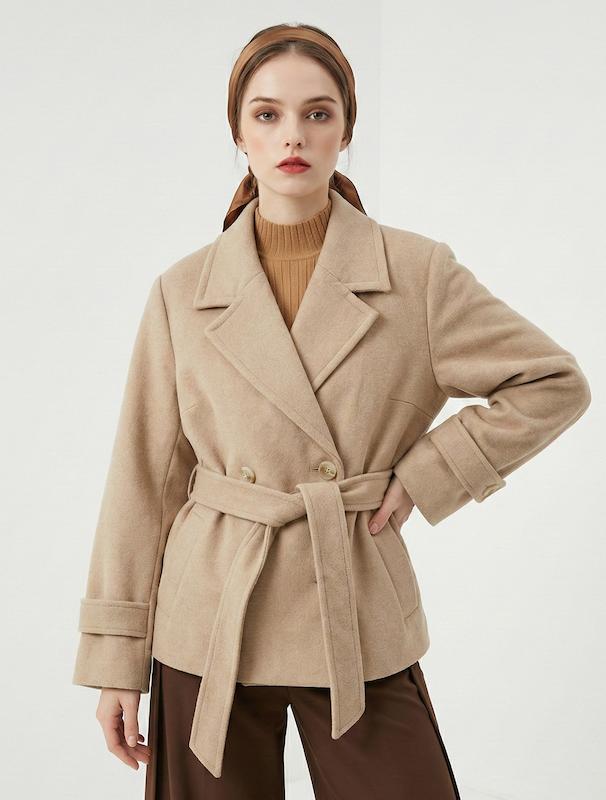 پالتو زنانه هوکانی کد 5048327 کرم روشن