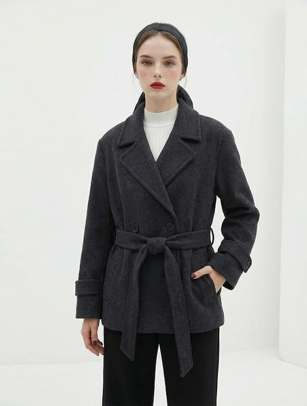 پالتو زنانه هوکانی کد 5048306 ذغالی 