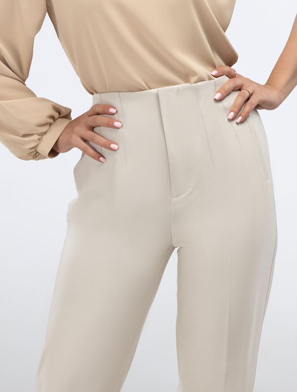 شلوار پارچه ای زنانه هوکانی کد 5021427 کرم روشن