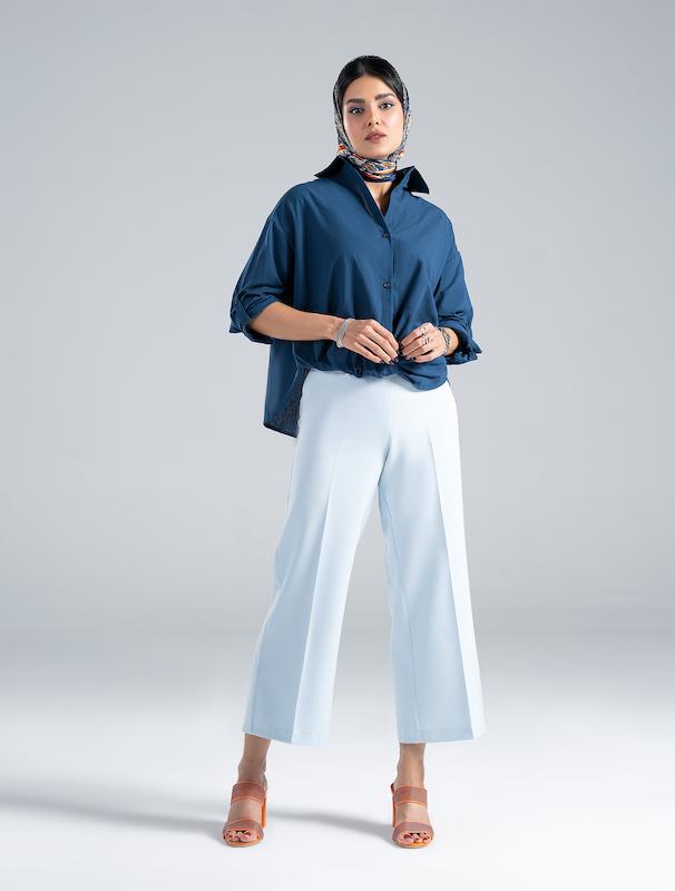 شلوار پارچه ای زنانه هوکانی کد 5021016 آبی روشن