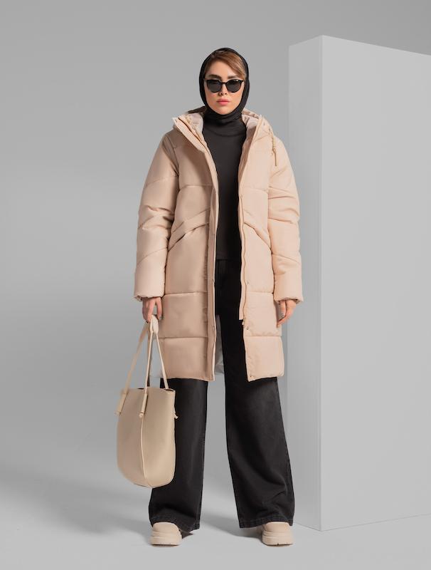 کاپشن OVER زنانه هوکانی کد 5011827 کرم روشن