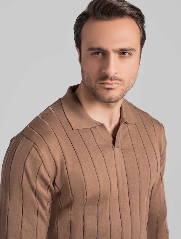 بافت مردانه هوکانی کد 1061532 قهوه ای روشن