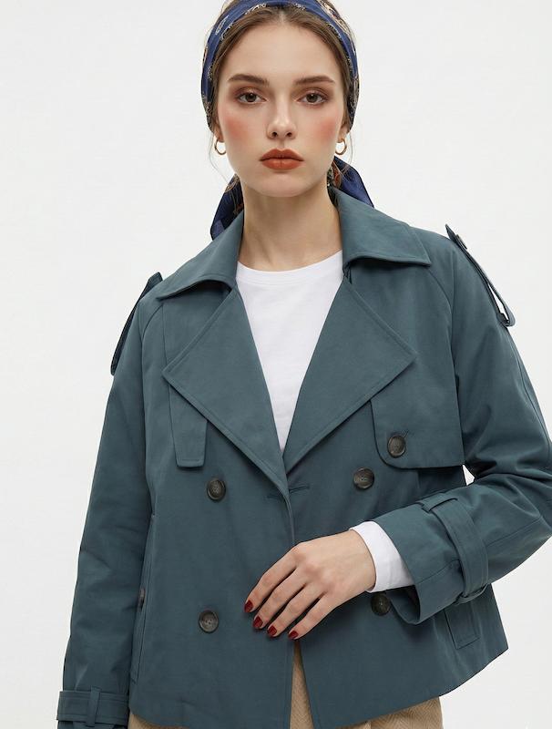 بارانی زنانه هوکانی کد 5055931 طوسی تیره