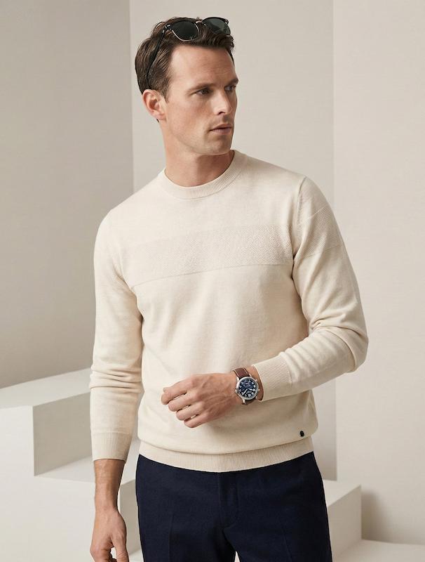 بافت مردانه هوکانی کد 1061027 کرم روشن