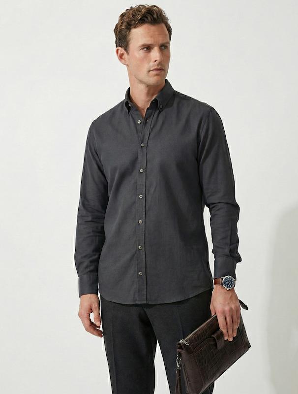 پیراهن مردانه هوکانی کد 1058413 سبز تیره