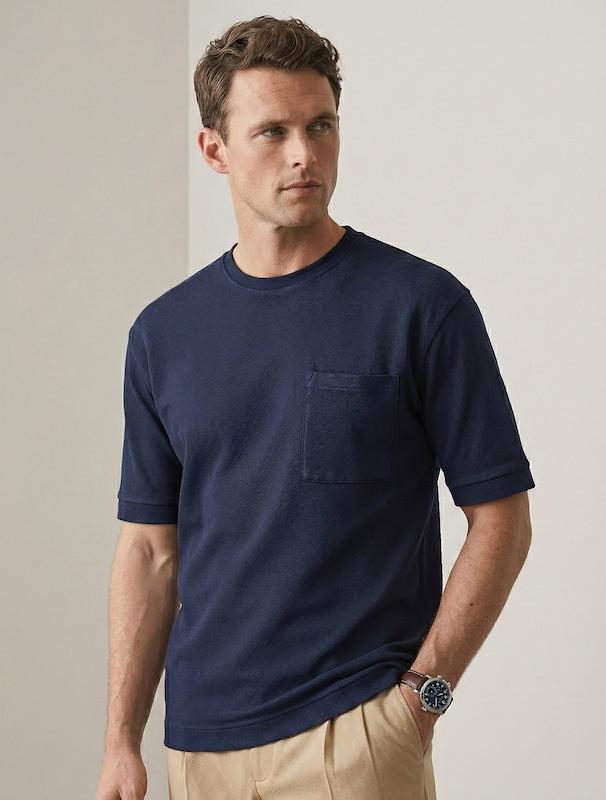 تیشرت مردانه هوکانی کد 1057204 سرمه ای