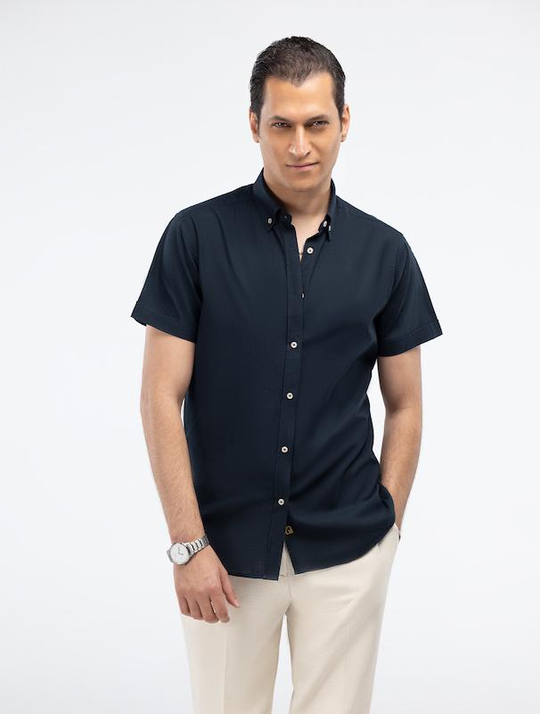 پیراهن مردانه هوکانی کد 1066604 سرمه ای 