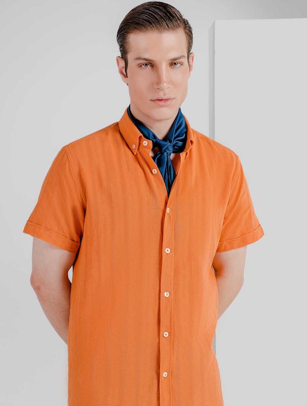 پیراهن مردانه هوکانی کد 1065010 نارنجی