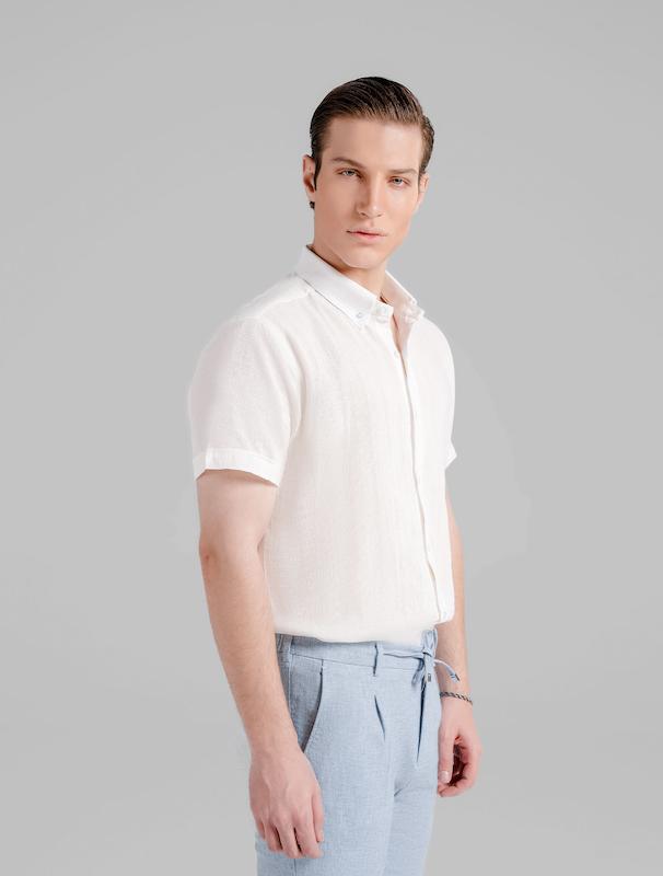 پیراهن مردانه هوکانی کد 1065002 سفید