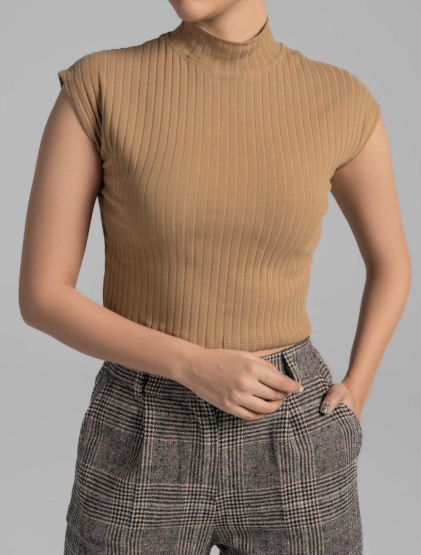 تاپ زنانه هوکانی کد 5015032 قهوه ای روشن