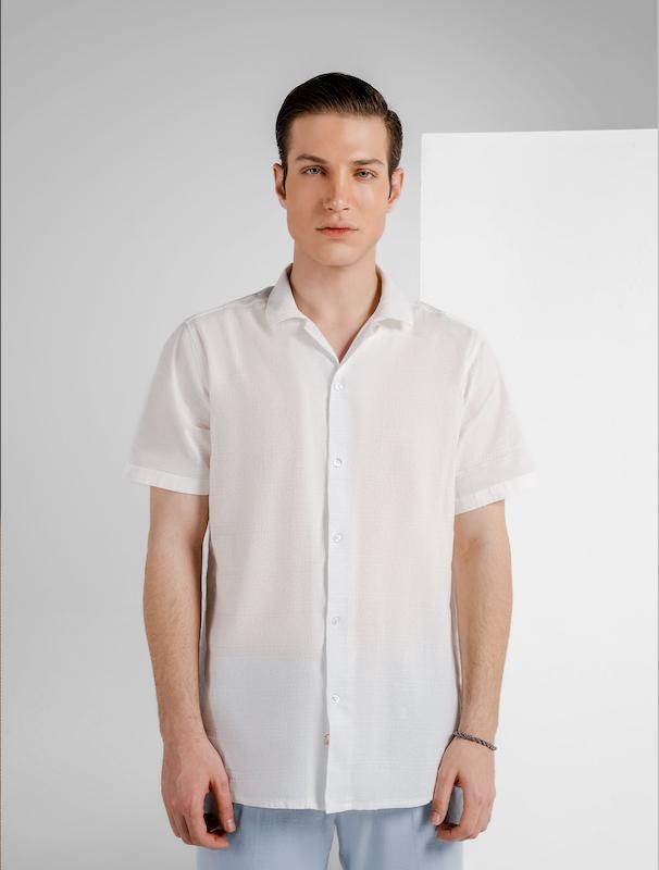 پیراهن مردانه هوکانی کد 1063302 سفید