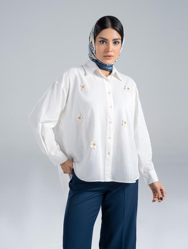 شومیز زنانه هوکانی کد 5019607 شیری