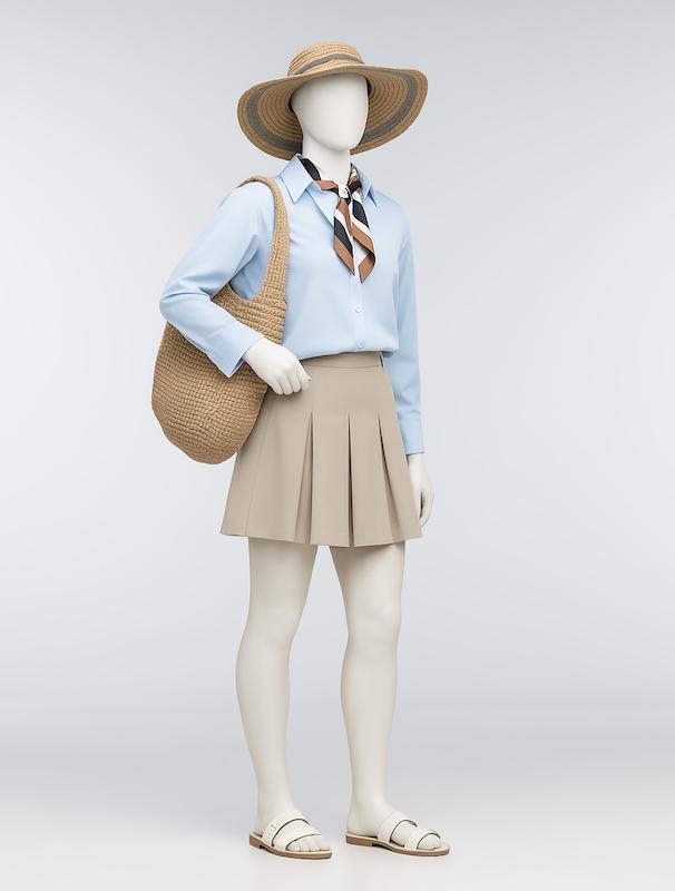 دامن زنانه هوکانی کد 5023627 کرم روشن