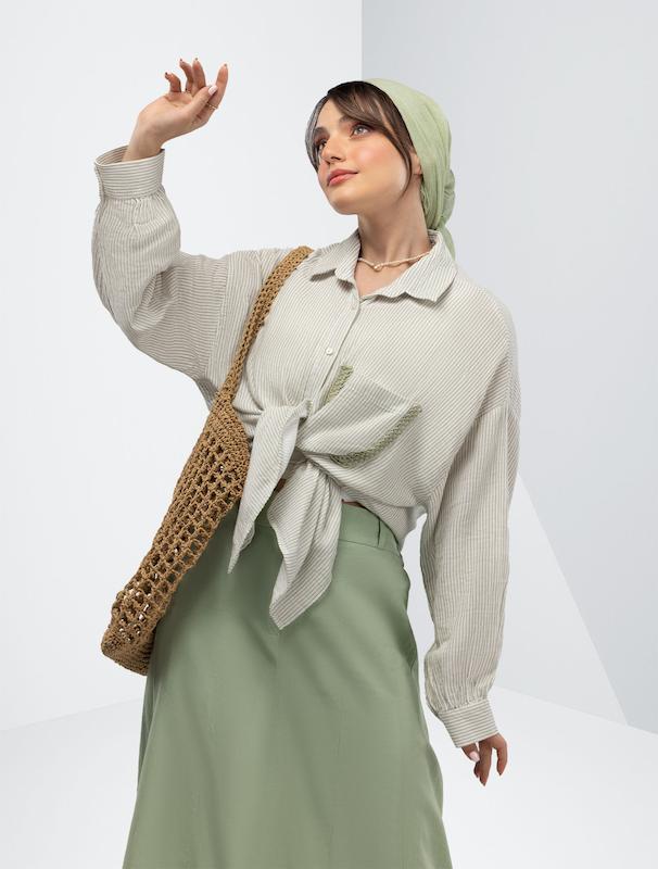 شومیز زنانه هوکانی کد 5019712 سبز روشن