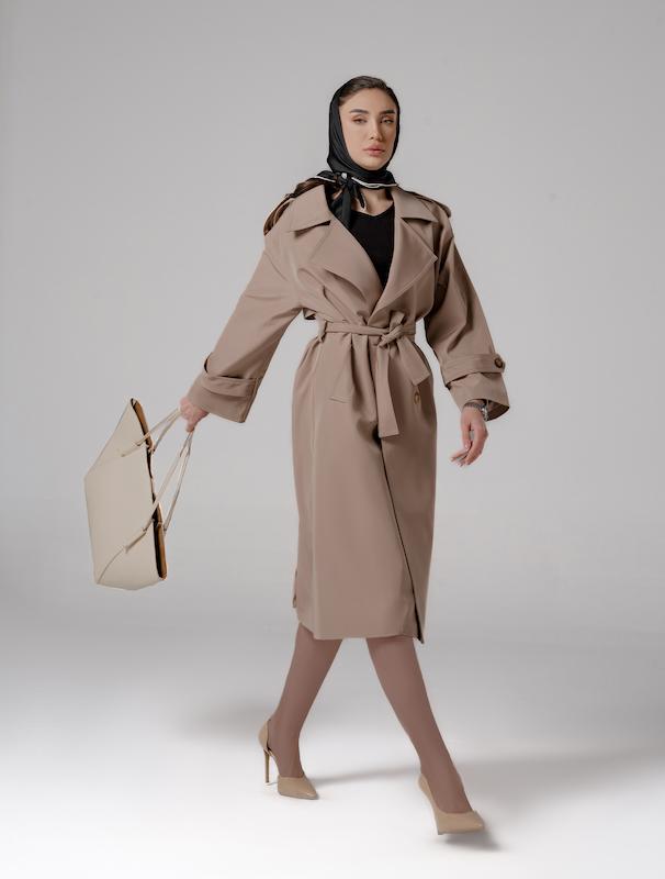 بارانی زنانه هوکانی کد 5014754 نسکافه ای