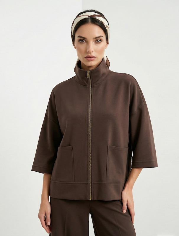 سوئیشرت زنانه هوکانی کد 5058833 قهوه ای تیره