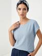 تیشرت زنانه هوکانی کد 5024016 آبی روشن