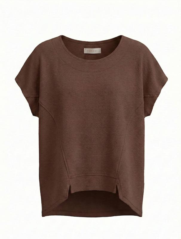 تیشرت زنانه هوکانی کد 5024033 قهوه ای تیره