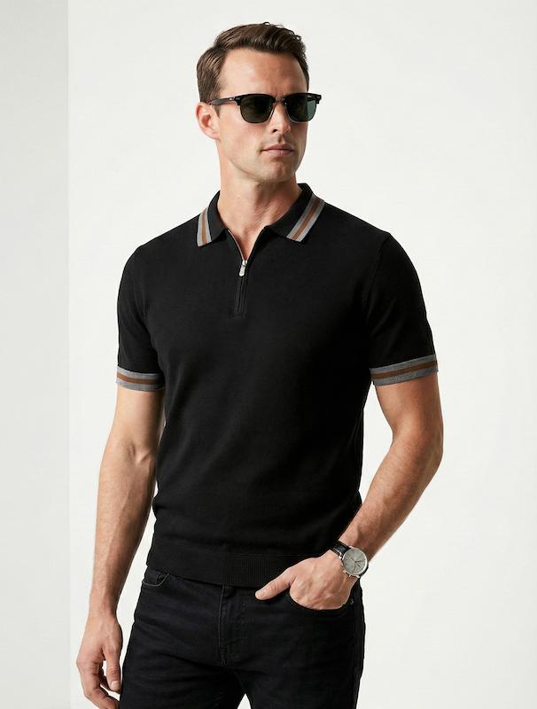 پلوشرت مردانه هوکانی کد 1074201 مشکی