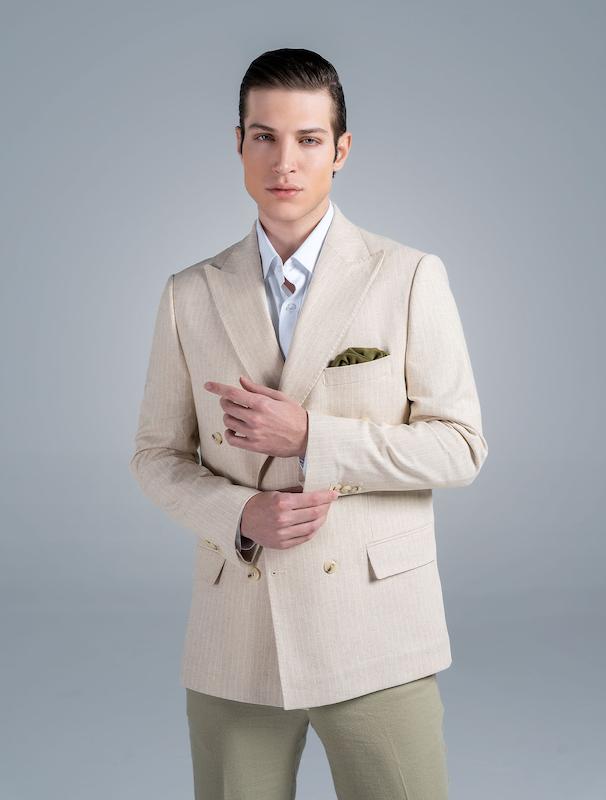 کت مردانه هوکانی کد 1064127 کرم روشن