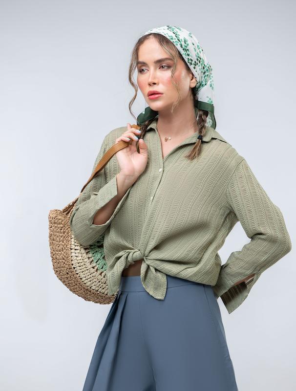 شومیز زنانه هوکانی کد 5024112 سبز روشن