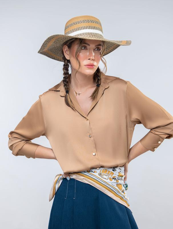 شومیز زنانه هوکانی کد 5023854 نسکافه ای