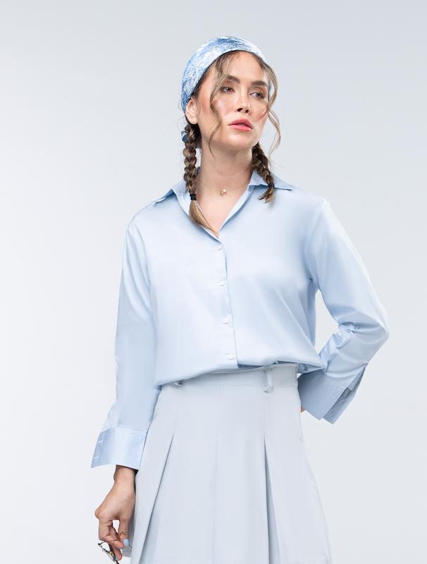 شومیز زنانه هوکانی کد 5023716 آبی روشن