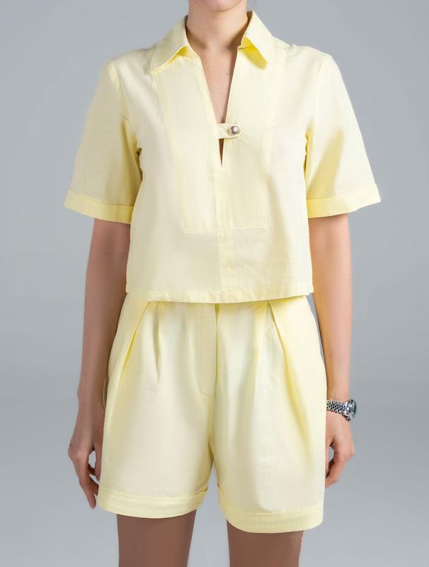 شومیز زنانه هوکانی کد 5019209 لیمویی