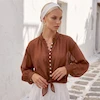 شومیز زنانه هوکانی کد 5078249 آجری