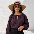شومیز زنانه هوکانی کد 5078826 بنفش تیره