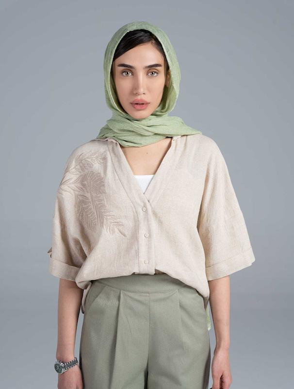 شومیز زنانه هوکانی کد 5019127 کرم روشن