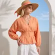 شومیز زنانه هوکانی کد 5079310 نارنجی