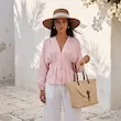 شومیز زنانه هوکانی کد 5079321 صورتی روشن