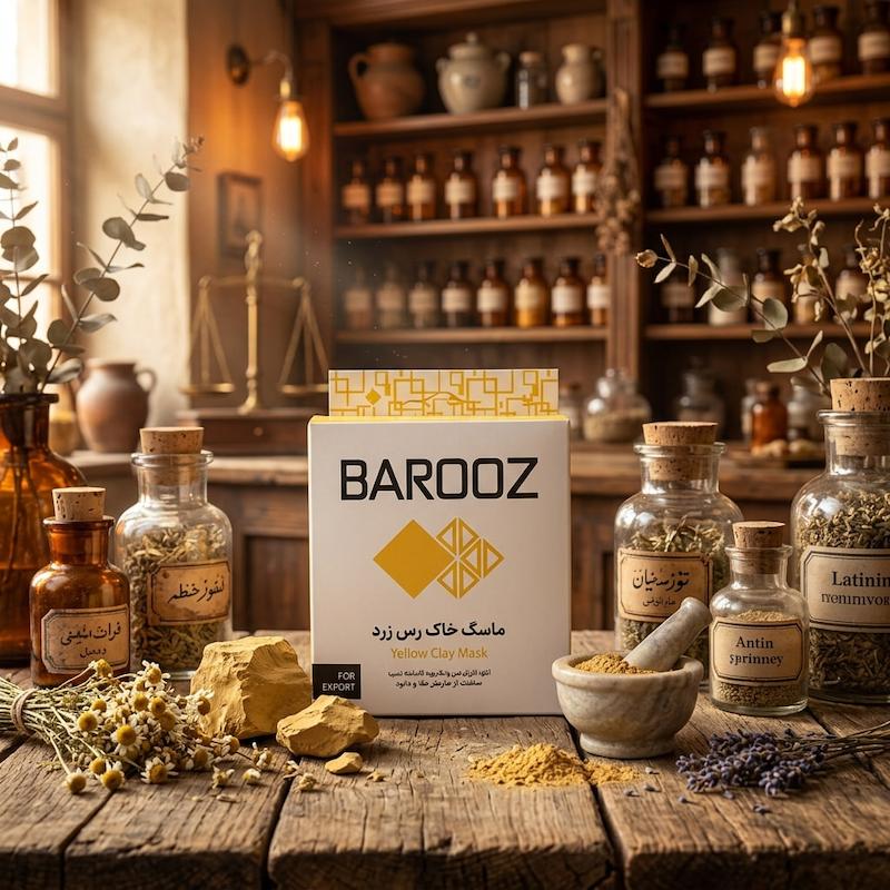 ماسک خاک رس زرد باروز 