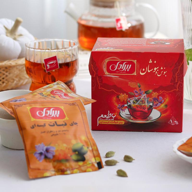 چای نبات کیسه ای با طعم هل و زعفران پیرادل