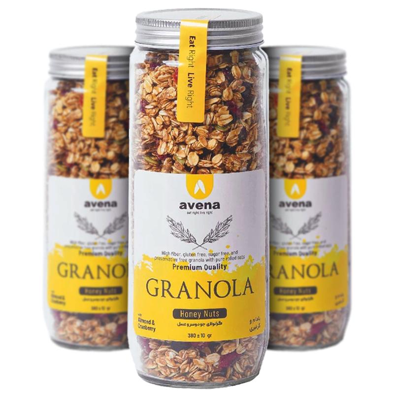 گرانولا جو دوسر پرک عسل بادام و کرن بری اونا 380 گرم