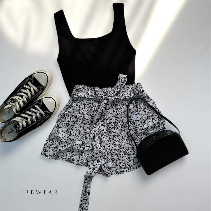 کراپ تاپ-شلوارک گلدار