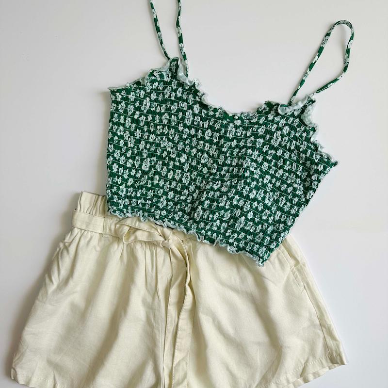 شلوارک لینن شیری