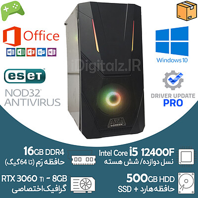 کیس تاور آکبند گیمینگ i5 نسل 12 گرافیک RTX 3060