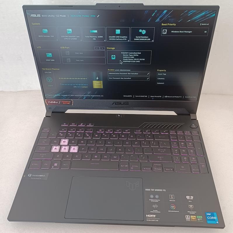 لپ تاپ آکبند گیمینگ ASUS TUF FX507 رم 16 هارد SSD 512
