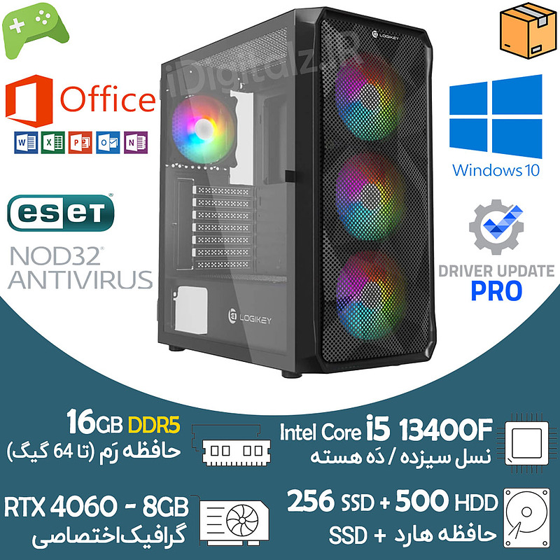 کیس تاور گیمینگ i5 نسل 13 گرافیک RTX 4060 8G