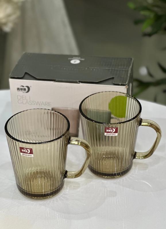 لیوان دسته دار جفتی ( رنگ قهوه ای ) 